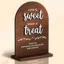 Love Is Sweet Sign For Dessert Table Decorations - Love Is Sweet Enjoy A Treat Wood Sign For Wedding, Bridal Shower Decor