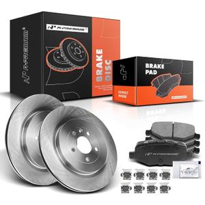 A-Premium 13.58 inch (345mm) Rear Vented Disc Brake Rotors + Ceramic Pads kit Compatible with Select Ford and Lincoln Models - Explorer Flex Taurus 2013-2019, MKS 2013-2016, MKT 2013-2019, 6-PC Set