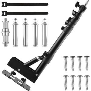 Ring Light Wall Mount with Compact 45" Boom Arm - Adjustable Lightweight Aluminum Photography Light Stand - 12lb Capacity for Home Studios, Vlogging and Online Teaching