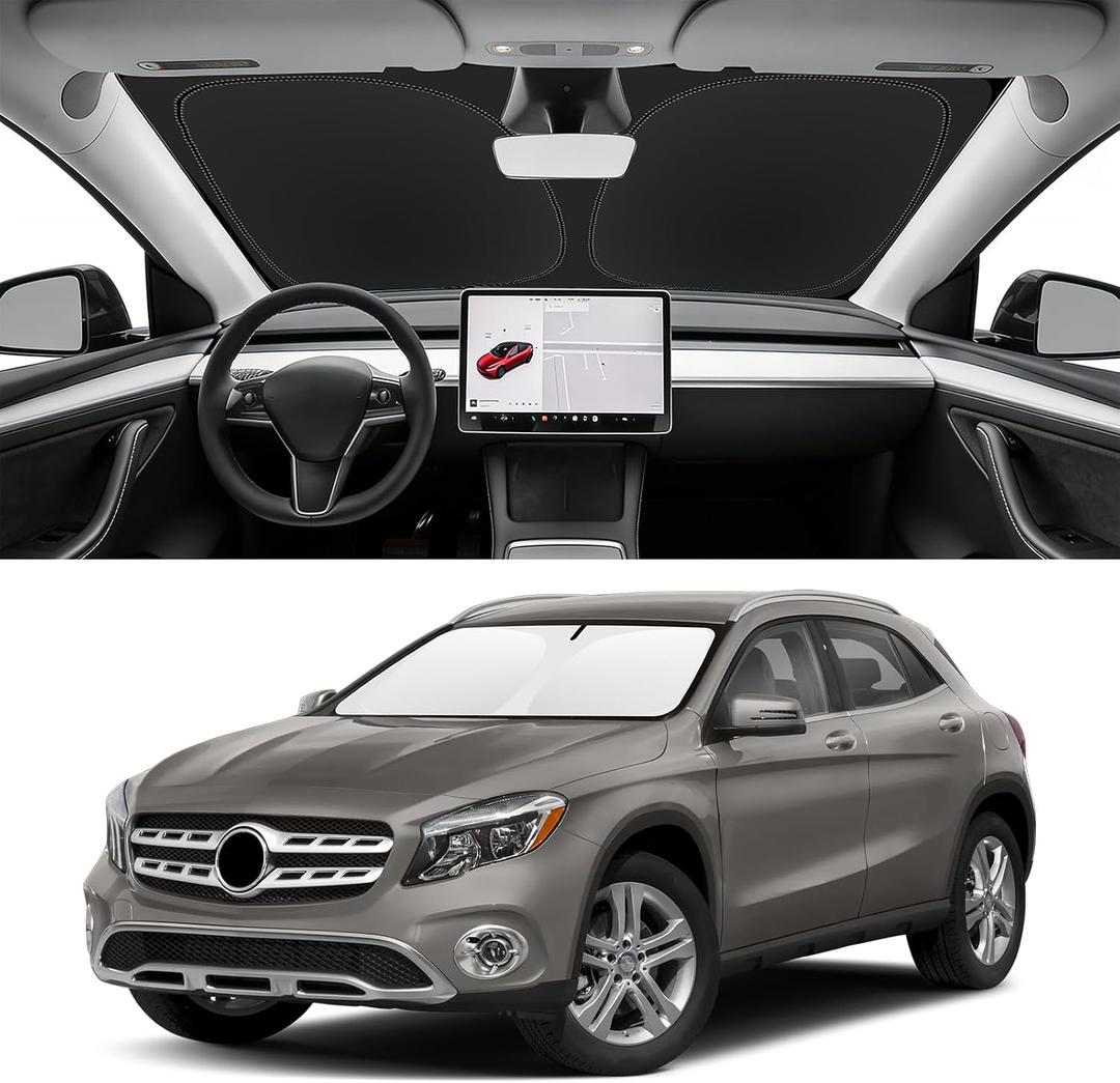 Custom Fit Windshield Sun Shade for Mercedes-Benz GLA 2015-2020, Blocks UV & Heat, Front Window Sunshade, Easy Fold & Store