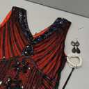 BABEYOND Women's Flapper Dresses 1920s V Neck Beaded Fringed Great Gatsby Dress, L