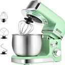 Kitchen in the box Stand Mixer,3.2Qt Mini Electric Food Mixer,6 Speeds Portable Lightweight Kitchen Mixer for Daily Use with Egg Whisk,Dough Hook,Flat Beater (Green)