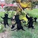 Metal Halloween Black Cat Garden Stakes Decorative, 3 Pack Scary Cat Halloween Yard Stakes Black Cat Silhouette for Home Yard Indoor and Outdoor Halloween Decorations.(Big)