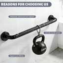 32 Inch Shower Grab Bar 1.25" Dia, Black Anti Slip Bathroom Grab Bar, 304 Stainless Steel Knurled Handicap Grab Bars, Safety Support Handrail, Assist Bath Shower Handle for Elderly Injury Senior