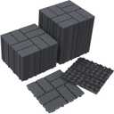 Neoaider Decking Tiles 60Pcs, 12" x 12" Waterproof Outdoor Patio Flooring All-Weather, 60 sq. ft Plastic Interlocking Floor Decking Tile for Garden Porch Poolside Balcony Backyard, Dark Grey