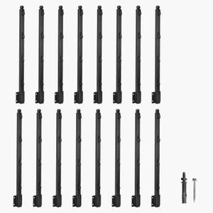 Fence Post Extender, 31 '' Barbed Wire Extension Arms for Wooden Fence Posts, Flat or Surface Mounted Barbed Wire Arm Extensions, Cornered Barbed Wire Arms for Garden and Home (Black - Set 16) (Straight)