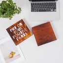 2 x Funny Office Sign, Solid Wood Sign - Humorous Office Decor, Funny Gifts for Boss & Coworkers (Put on Your Positive Pants, 7.9  7.9  1.2 in)