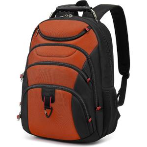 Boavan Laptop Backpack for men, 15.6 inch Laptop Bag with USB Port, Waterproof Travel Work Backpack Purse, Anti-Theft Teacher Nurse Doctor Casual Bookbags Office Business backpackDeep Orange Black