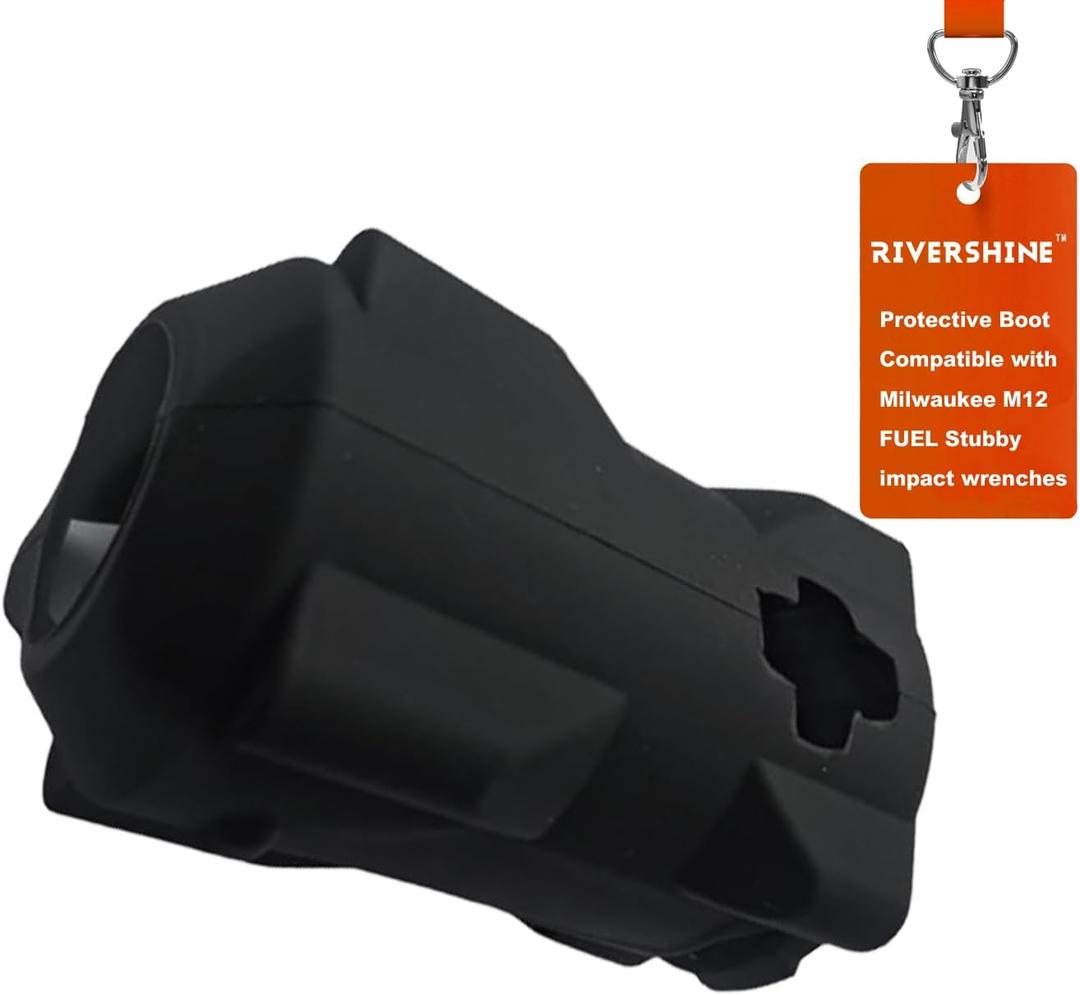 2 x Rivershine 49-16-2554 Impact Driver Protective Boot Compatible with Milwaukee M12 FUEL 3/8 in. and 1/2 in. Stubby impact wrenches(2445, 2555, 2555P)(1 PACK)