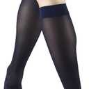 Truform Sheer Compression Stockings, 15-20 mmHg, Women's Knee High Length, 20 Denier, Navy, Large