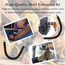 2 x Flexible Drill Bit Extension, Super Bit, 11.6 inch Bendable Drill Bit Extension, Flexible Shaft Extension Bits (4)