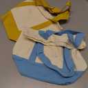 Eccliy 2 Pcs Mini Canvas Tote Bags 13" x 11" x 6" Small Tote Shopping Bag Bulk with Pocket Handle Blank Heavy Duty Reusable Canvas (13" X 11" X 6",Pastel Color)