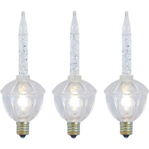 Novelty Lights Replacement Glitter Bubble Lights 3 Pack, Clear Liquid with Clear Bulbs and Bases, Vintage Glass Holiday Bulbs with Flowing Glittery Liquid, 5 Watts Each, C7/E12 Base
