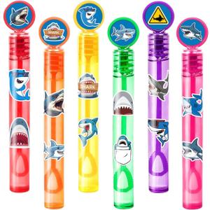Shark Party Favors for Kids 24PCS Ocean-Themed Mini Bubble Wands, Great for Birthday Supplies, Pinata Fillers, Goodie Bags & Classroom Rewards