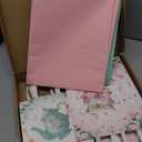 24 Pcs Tea Party Gift Bags with Tissue Paper Floral Teapot Goodie Treat Bags with Handles Tea Party Decorations for Wedding Baby Shower Birthday Favors Supplies, Pink and Green