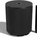 FONTOI Patio Side Table with Umbrella Hole, 11.5 Gallon Fillable Umbrella Stand, Suitable for Center Pole Umbrellas with Pole Diameter from 1.5"-1.9", Plastic Table for Outdoor, Black