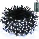 Joomer Battery Christmas Lights, 66ft 200LED Fairy Lights Battery Operated Timer 8 Modes Waterproof for Outdoor Home Garden Party Holiday Christmas Trees Decoration (White)