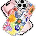 Generic Case for iPhone 16 Pro,Fruit Lemon European Summer Collage Phone Case for Girl Women,Compatible with MagSafe,Scratch Resistant Shockproof Cover Clear Phone Case for iPhone 16 Pro