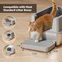 Litter Box Step, Litter Box Ramp/Catcher with Filter Function, Anti-Tracking & Easy to Clean,Non-Slip,Ideal for Small & Elderly Cats,Grey