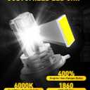 AUXITO H4 Light Bulb Hi/Low for Motorcycle, 400% Brighter, 9003 Bulb 6000K Cool White H4 Fog Light Fanless, Plug and Play, Pack of 1