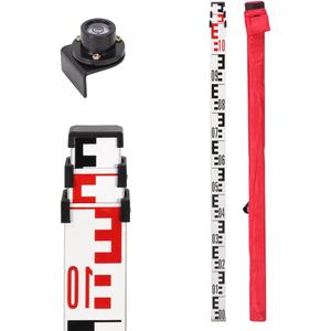 Aluminum Leveling rod Thickness 1mm Print E,With Carrying Bags and Rod level (3m)