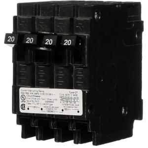 Siemens Q22020CT Triple Circuit Breaker, Plug-In, 20/20 Amps