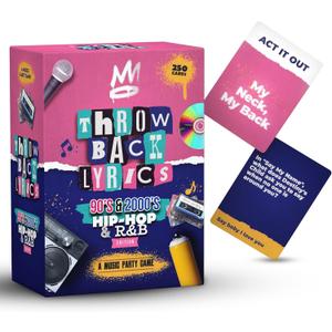 90s & 2000s Hip-Hop & R&B Finish The Lyrics Game & Charades | 250 Cards Includes Stickers & Playlist | Adult Party Game for Hilarious Paries, Birthdays, Date Night & Gifts