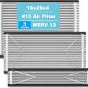 (3-Pack) 413 Replacement Filter Compatible with April-Aire Whole House Air Purifier 4400, 3413, 2416, 2413, 1610, 1413 MERV 10, Actual Size: 16.75" x 27.75" x 4", Nominal Size: 16''x28''x4''