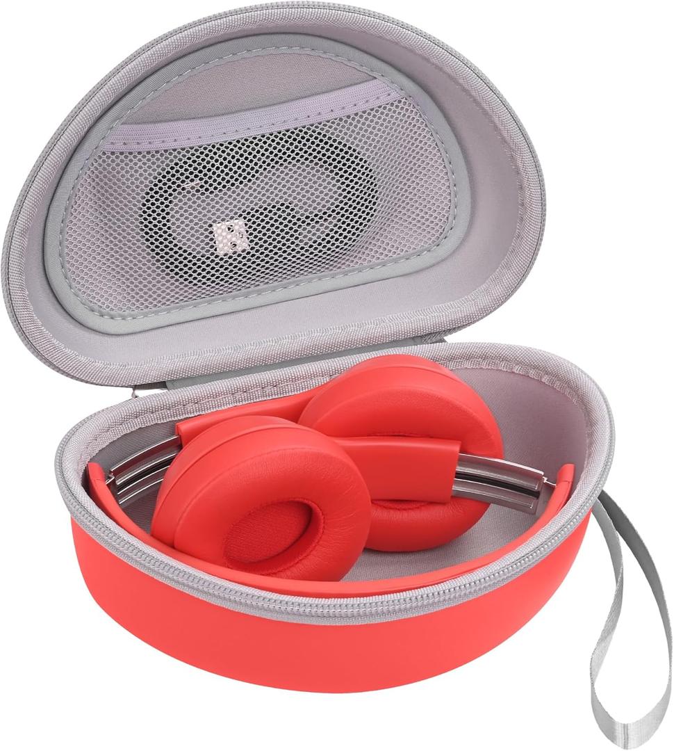 Hard Headphone Case for Beats Solo 4, Studio Pro, Solo 3, Studio 3, Solo 2,Over Ear Headphone Carrying Case with Storage Cable Bag Strap for Travel (RED)