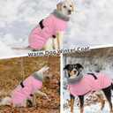 Queenmore Dog Jackets for Large Dogs, Fleece Dog Coats, Windproof Winter Large Breeds Jacket Winter, Reflective Pet Jackets, Pink, XXXL
