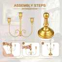 8 Pcs Gold Candelabra 12 Inch 3 Arm Metal Candle Stand Wedding Candlestick Holder for Table Centerpieces Wedding Birthday Holiday Theme Party