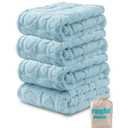 4 Pcs Baby Blankets, Fleece Checkered Blanket, Fluffy Small Crib Blankets for Boys, Toddler Receiving Blankets 3040 Blue