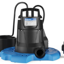 Acquaer Automatic Swimming Pool Cover Pump, Submersible Sump Pump with 3/4” Check Valve Adapter & 25ft Power Cord, Water Removal for Pool, Hot Tubs, Rooftops, Water Beds and More, 1/3 HP 2950 GPH
