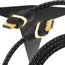 Titan DisplayPort Cable with LED Gaming Light, 2.0 DP Cable, 16K with 8K@120Hz and 4K@240Hz, 6 Ft Braided High Speed Display Port Cable, 80Gbps Data Transfer for Gaming Monitor, TV, PC, Laptop, 69250