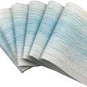 Placemat,Blending Color Durable Woven Vinyl Placemat Washable Heat-Resistant Anti-Skid Kitchen Dining Table Mats (Set of 6, Blue with White)