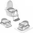 Potty Training Seat - 2026 Upgraded 3-in-1 Foldable Potty Chair with Adjustable Step Stool, Removable Cushion & Splash Guard, Portable Potty Training Toilet for Toddler Boys and Girls (Gray)