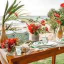 350 Pcs Tropical Wedding Bridal Shower Paper Plate Palm leaf Napkin Cup Hibiscus flower Disposable Tableware Set With Knives Fork Cheers to Love Bachelorette Party Favor for 50 Guest