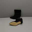 CosyFever Sexy Slouch Ankle Boots for Women with Fashion Mid Stiletto Heels Pointed Toe (8, Black)