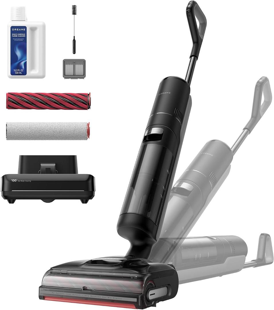 DREAME H15 Pro CarpetFlex Cordless Vacuum Mop, Wet Dry Vacuum Cleaner with Dual Brushes for Hard Floors & Carpet, Tangle-Free Hair-Cutting, 23kPa Suction, 180 Lie-Flat Floor Washer, 194F Fast Drying