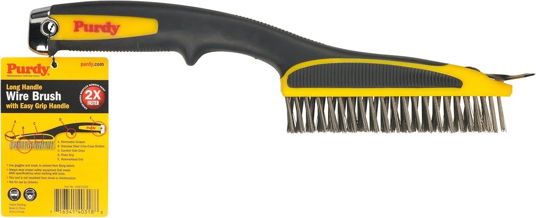 Purdy 140910200 Wire Brushes Long Handle, One Size, Multi