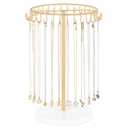 Mkono Necklace Holder Metal Jewelry Display Stand Necklace Organizer with 30 Hooks for Storage and Hanging Bracelet Keychain Home Room Decor for Women,Gold