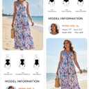 GRACE KARIN Womens Summer Floral Maxi Dresses 2026 Long Flowy Boho Dress Beach Vacation Sundresses Casual Clothes with Pocket (Blue, L)
