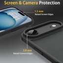 3 x PinLiSheng Matte Case for iPhone Air Case,Shockproof Protective Hard Back Slim Phone Case,Frosted Translucent Back Phone Cover, Anti-Fingerprint - Black