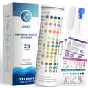 20 in 1 Water Tester for Drinking Water, Well Water Testing Kit, Suitable for Household Tap Water, Natural Water Quality Testing, Can Detect Water Hardness, Chlorine, Lead, Ph, Etc. (123 Test Strips)