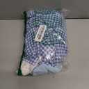 IMISHM Halloween Costumes for Women Girl Storybook Adults Character Costume Blue White Gingham Dress Hair Ribbons sock set (Large)