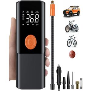Tire Inflator Portable Air Compressor, Electric Pump for Car Tires with 20000mAh, 5 Times Fast and 150 PSI Cordless Air Pump for Bike, Motorcycle and Ball, Black