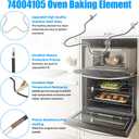 UPGRADED 74004105 Range Bake Element Compatible with Whirlpool Maytag Kenmore Stove Ovens Parts,74004105 Maytag Oven Heating Element Replacement 7406P42760 W10314702 Oven Convection Element