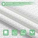 meioro White Shower Curtain, Waffle Weave 256GSM Heavy Duty Textured Fabric Shower Curtains for Bathroom Hotel Spa, Luxury Weighted Polyester Cloth Bath Curtain Set with 12 Hooks, 72Wx84H