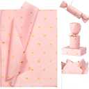 2 x LeZakaa 20 Sheets Valentines Day Tissue Paper, Pink with Gold Heart Pattern, Gift Wrapping Tissue Paper for Wedding, Anniversary, Birthday, Party Decorations (19.7 x 27.6 Inches)