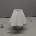 Light Blue Small Touch Control Table Lamp for Bedroom,Blue Bedside Lamps for Nightstand,Cute Mini Small Table Lamps for Small Spaces with Scalloped Shade for Kitchen Counter,Bookshelf,Living Room